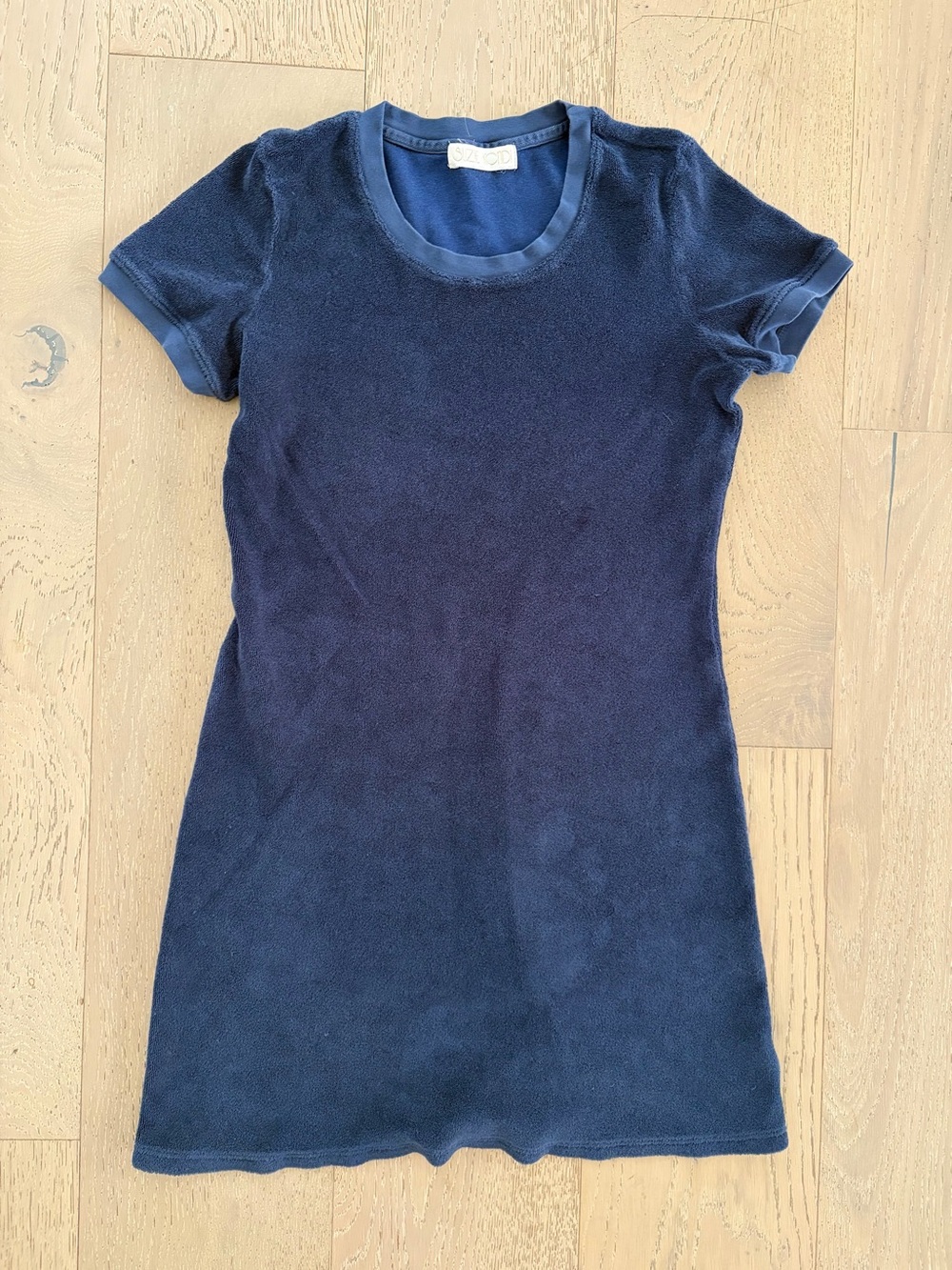 Suzie Kondi Short Sleeve Navy Terrycloth Dress sz XS